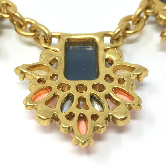 J CREW FACTORY GEMSTONE CLUSTER NECKLACE STATEMENT FAUX GOLD DIAMOND NWT EASTER - Picture 6 of 13